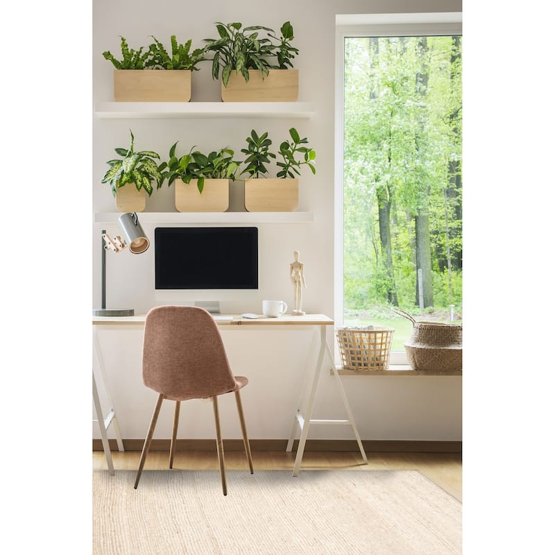 ECARPETGALLERY Braid weave Sienna Tan Wool Rug - 5'1 x 7'10