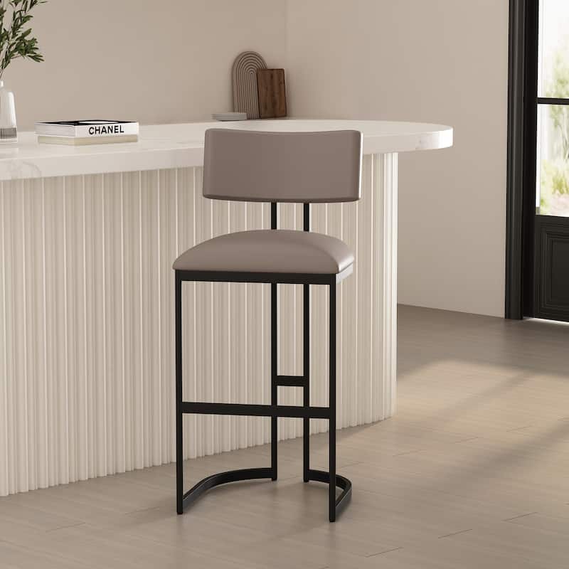 Manhattan Comfort Juno Metal Barstool - Taupe