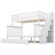 preview thumbnail 6 of 22, Twin over Full Wooden Bunk Bed with Trundle and Staircase