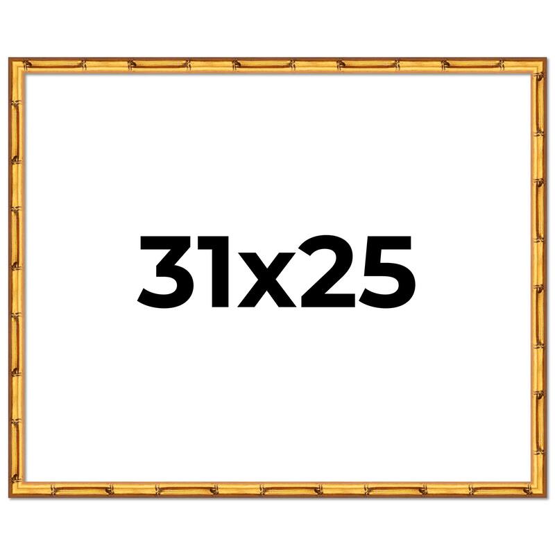 31x25 Frame Gold Bamboo Picture Frame Modern Photo Frame Includes UV Acrylic Shatter Guard Front Acid Free Foam Backing Board