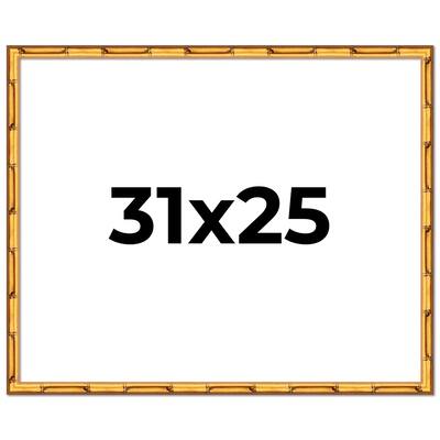 31x25 Frame Gold Bamboo Picture Frame Modern Photo Frame Includes UV Acrylic Shatter Guard Front Acid Free Foam Backing Board