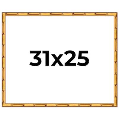 31x25 Frame Gold Bamboo Solid Wood Picture Frame | 1 Inch Moulding