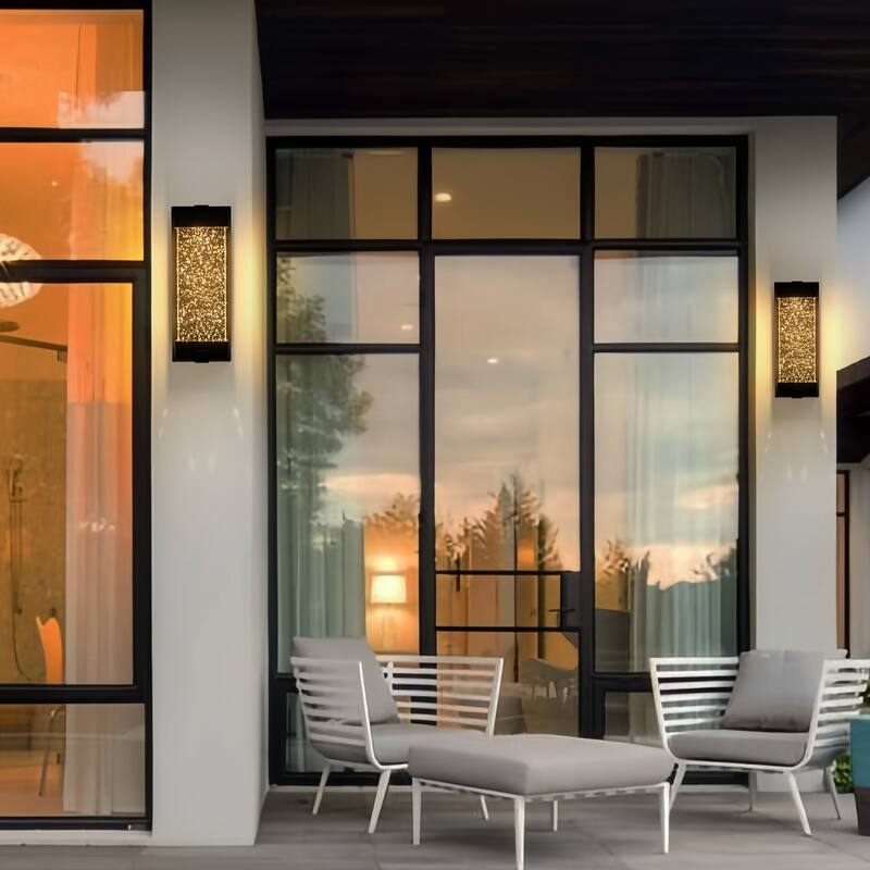 13" Modern Led Outdoor Wall Sconce with Bulbble Glass