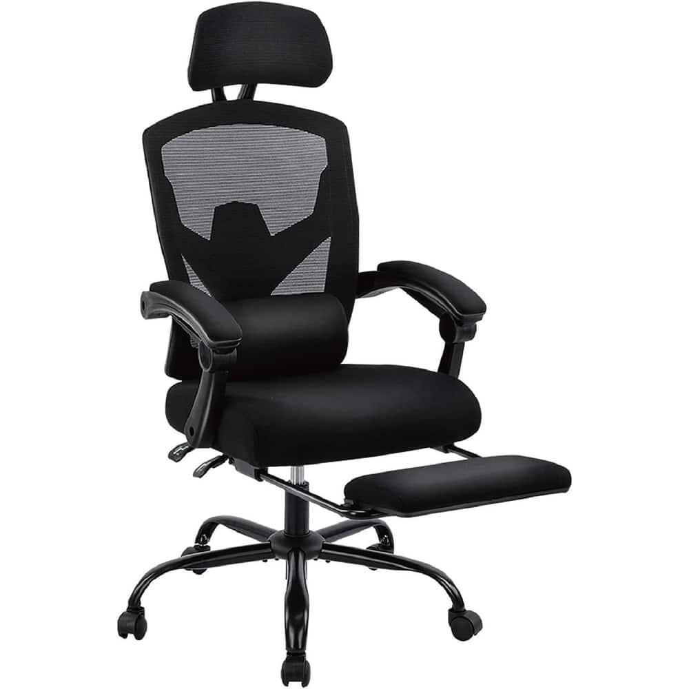 Home Office Desk Chair with Footrest, High-Back Mesh Reclining Chairs with Headrest for Home, Office, Gaming, Student
