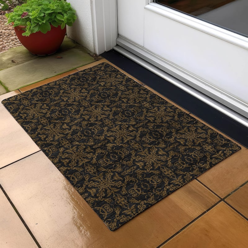 Machine Washable Indoor/ Outdoor Chantille Traditional Medallions Rug - Brown - 1'8" x 2'6"