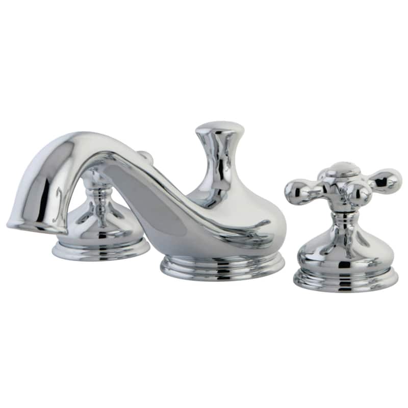 Kingston Brass Heritage Widespread Deck Mounted Roman Tub Filler with - Polished Chrome