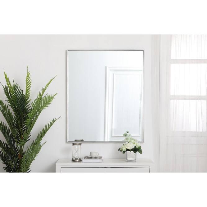 Elegant Lighting Eternity 30" x 36" Rectangular Beveled Metal Framed