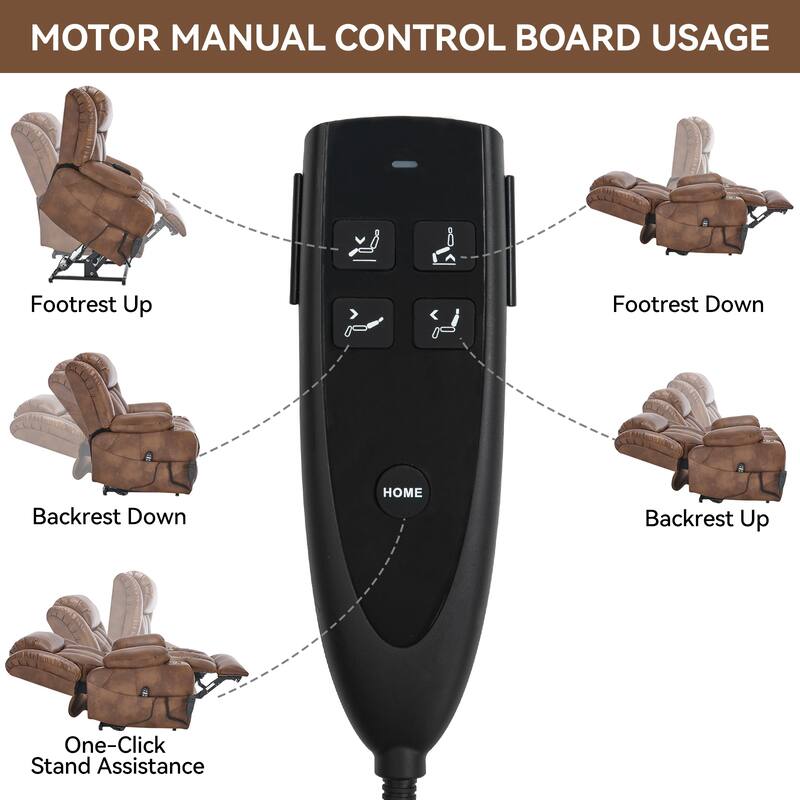 Faux‑Leather Power Lift Recliner Chair with Massage, Heat & Dual Motors