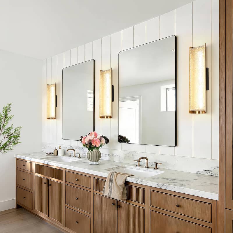 Modern Large LED Flush Mount Wall Lights Glam Armed Sconce Glam Bathroom Light - 6.3"W x 3.9"D x 23.6"H