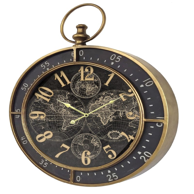 Pocket Watch Style Metal Wall Clock - 31*23.5*2.3