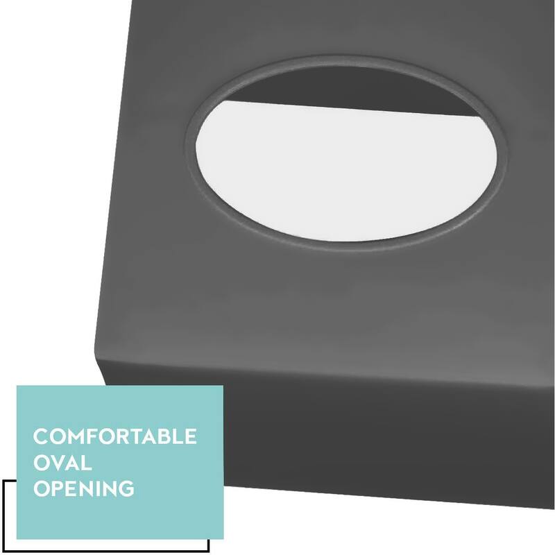 DWËLLZA HOME Square Gray Plastic Tissue Box Cover - Grey