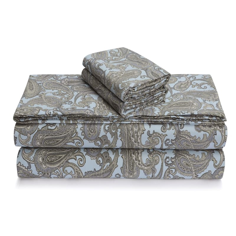 Ultra-soft Portuguese Cotton Flannel Pillowcases (Set of 2) - Standard - Ava Paisley