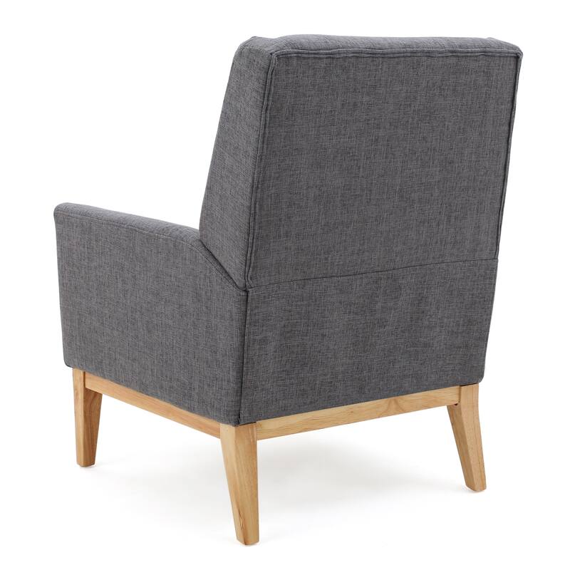 Modern 27.5" Upholstered Accent Chair with Wide Cushion and Wood Legs for Living Room