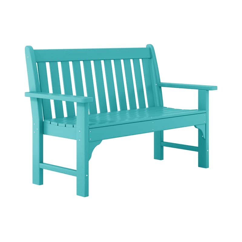 Polytrends Laguna Outdoor Patio 4-Piece Garden Chair and Porch Bench Conversation Set