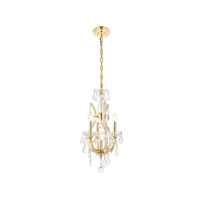 Fleur Illumination Collection Pendant D:12in H:22in Lt:4 Gold Finish