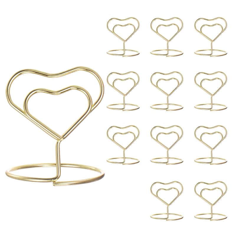 12pcs Table Number Holders 40mm Tall 35mm Base Width Mini Heart