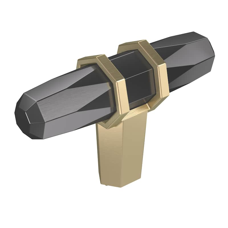Amerock London 2-1/2 in (64 mm) Length Black Chrome/Golden Champagne Cabinet Knob - Black Chrome/Golden Champagne - 2 1/2 in.