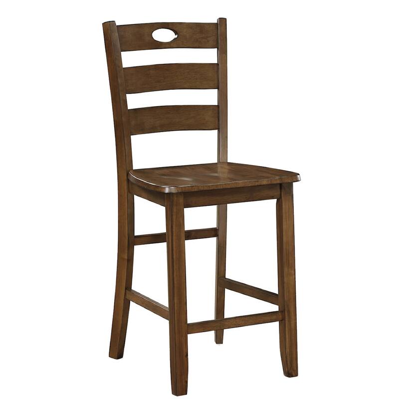 Timothy 5 Piece Counter Height Dining Table and Chairs, Square, Brown Wood