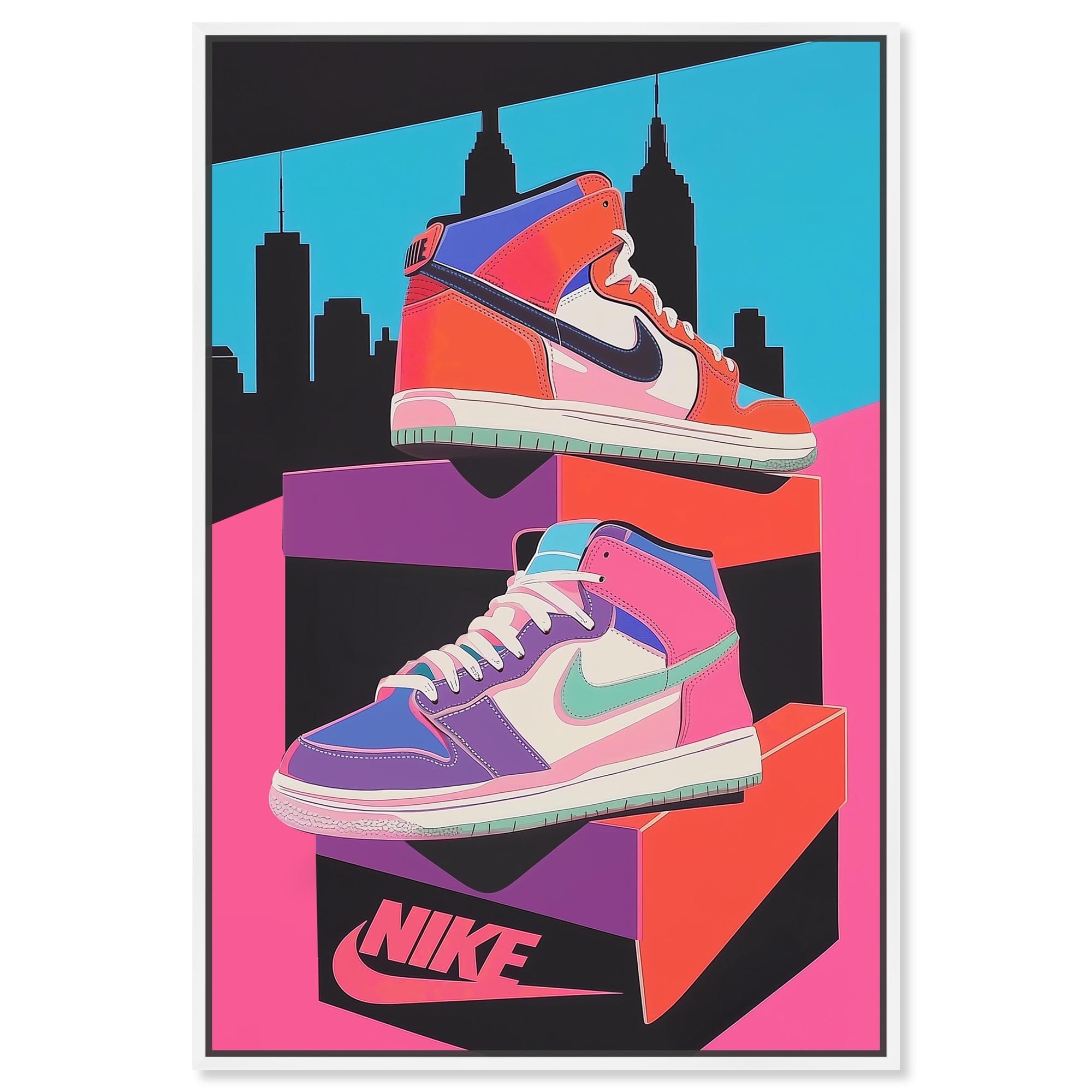 City Pop Sneakers Canvas by Art Remedy