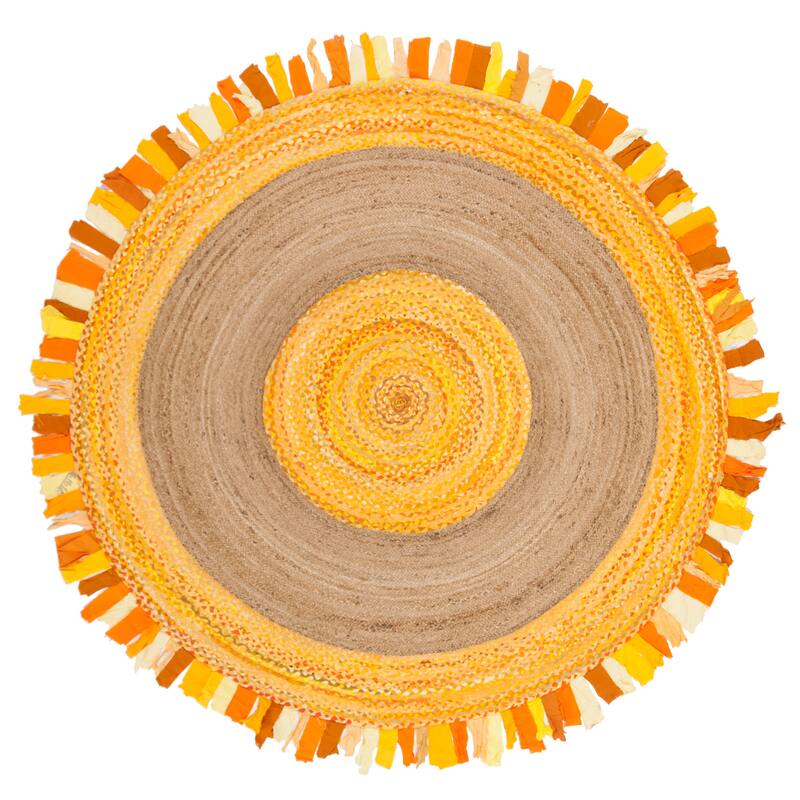 SAFAVIEH Handmade Cape Cod Wobke Jute Rug with Fringe
