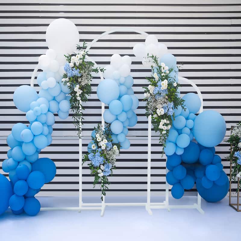 Metal Arch Backdrop Stand Set of 3 White Wedding for Birthday Party
