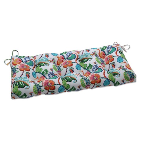 Pillow Perfect Outdoor Indoor Tropical Fete Mult Outdoor Tufted Bench Swing Cushion 44 X 18 X 5