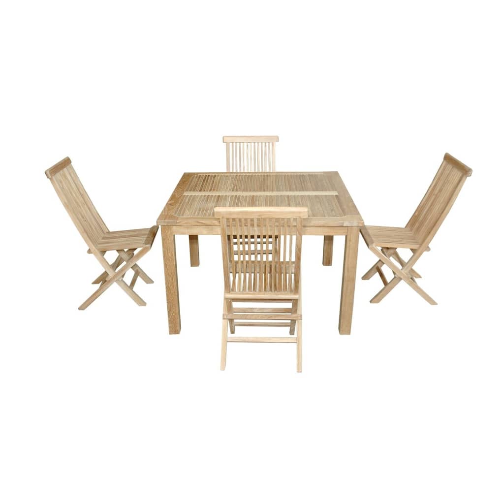 Folding Dining Chairs - Classic Outdoor Patio Furniture Set - 5 Piece