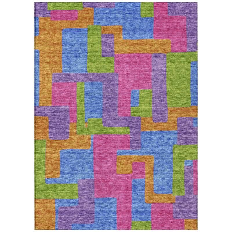 HomeRoots Abstract Transitional Rectangle Outdoor Rug
