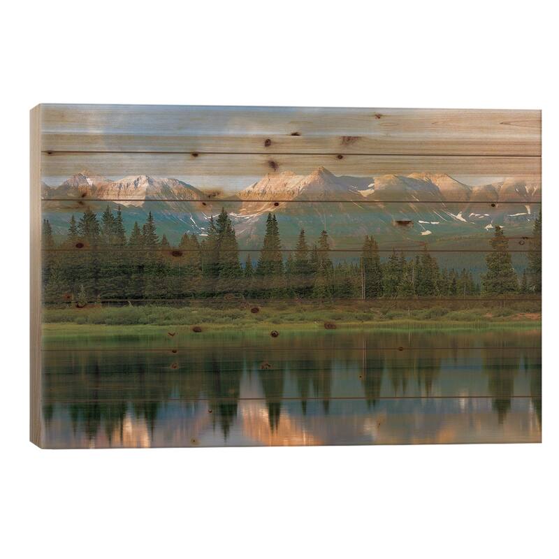 West Needle Mountains Reflected In Molas Lake, Weminuche Wilderness, Colorado Print On Wood by Tim Fitzharris - Multi-Color - 18x26x1.5