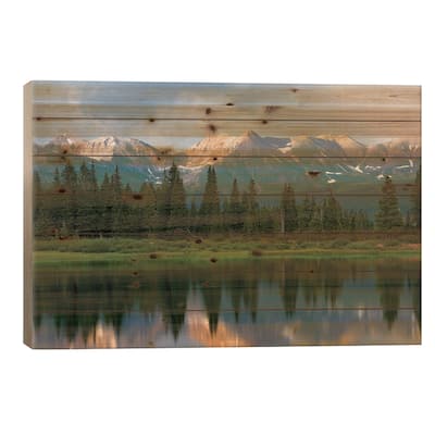 West Needle Mountains Reflected In Molas Lake, Weminuche Wilderness, Colorado Print On Wood by Tim Fitzharris - Multi-Color