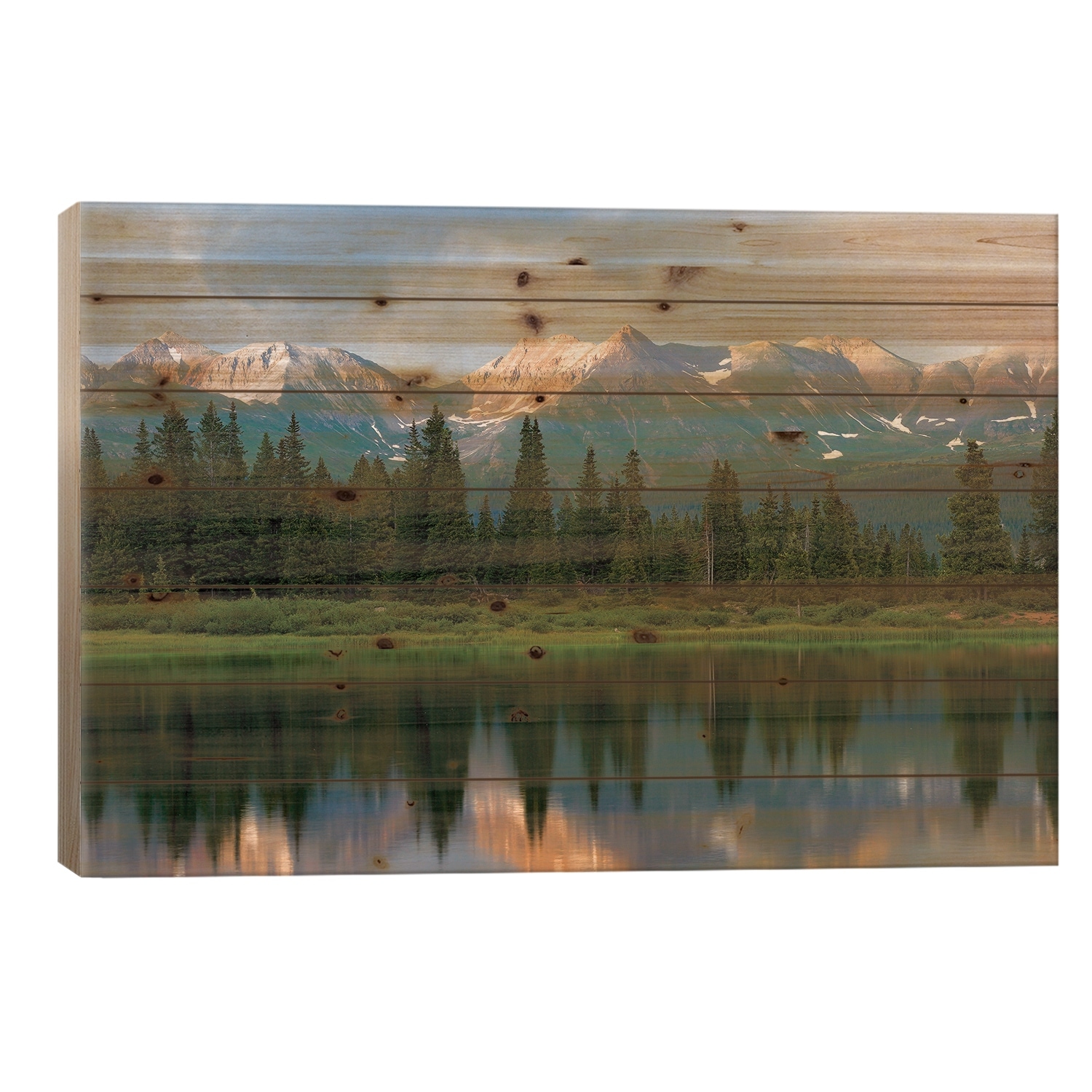 West Needle Mountains Reflected In Molas Lake, Weminuche Wilderness, Colorado Print On Wood by Tim Fitzharris - Multi-Color