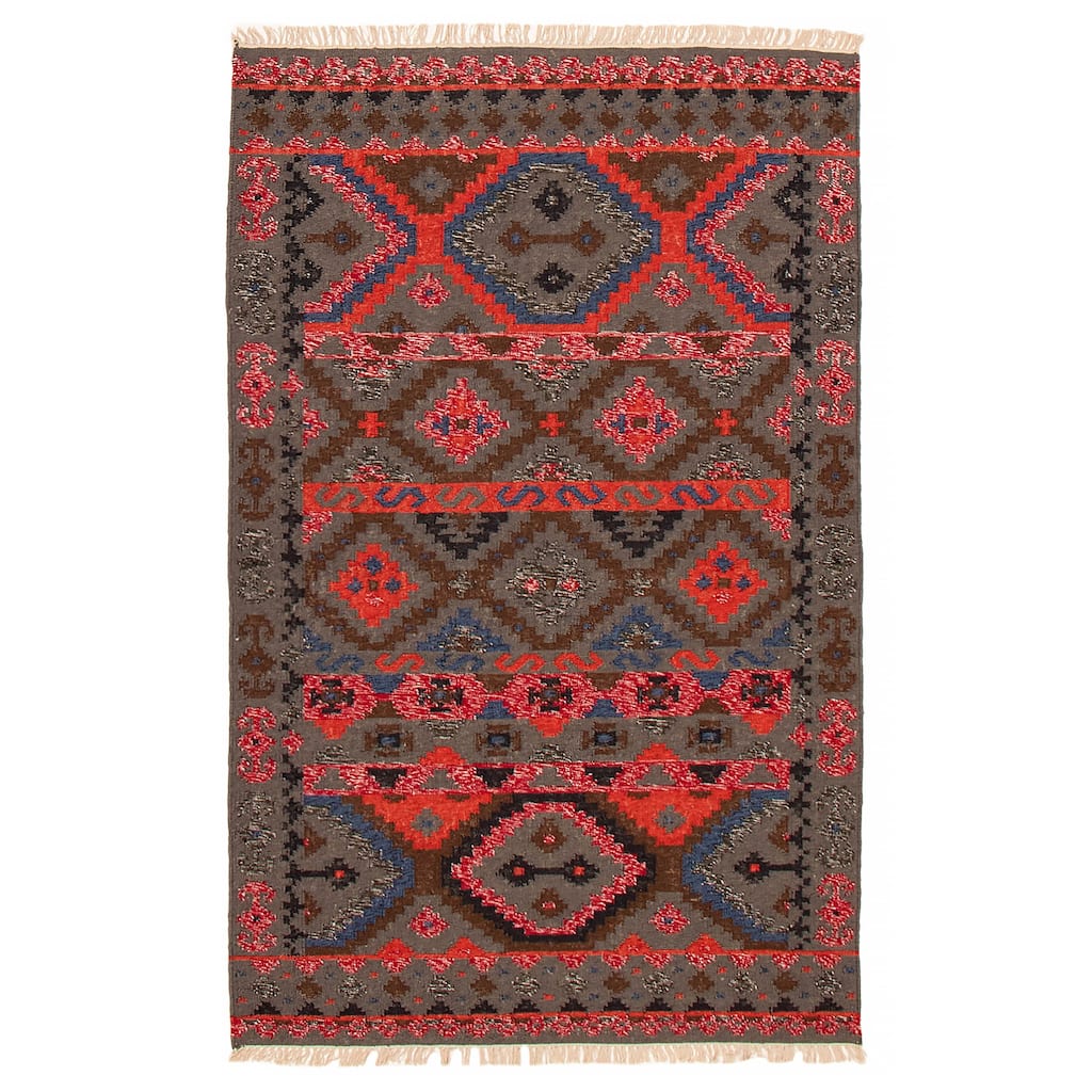 Ankara FW Grey Kilim 5'2" x 8'2" - 5'2 x 8'2