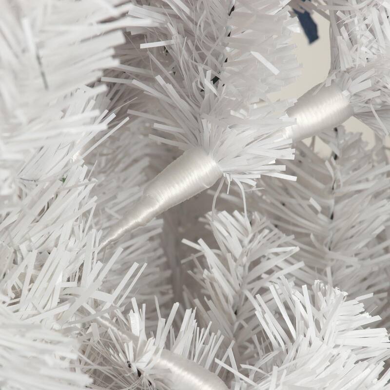 7.5ft Slim White Artificial Christmas Tree with Foldable Metal Stand