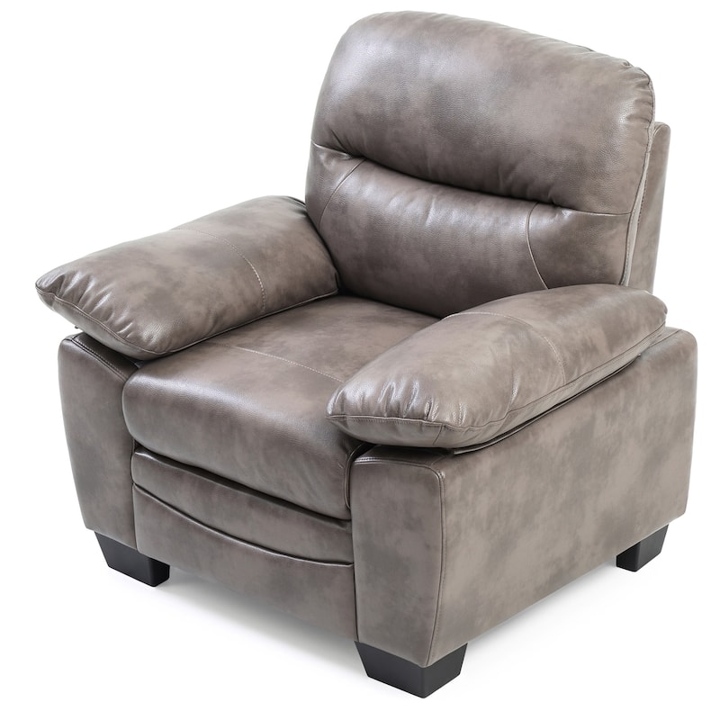 Upholstered Faux Leather Accent Chair - 39" - Gray