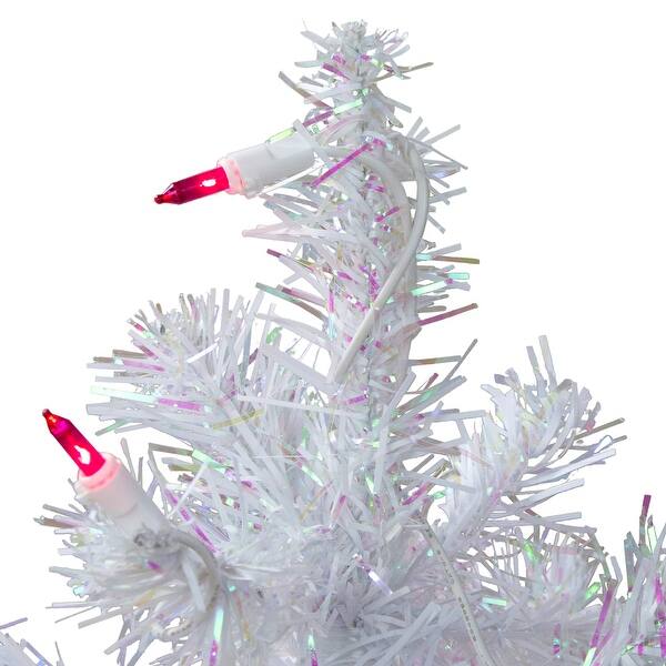 Shop 2 Pre Lit White Pine Slim Artificial Christmas Tree Pink Lights 2 Foot Overstock 18539581