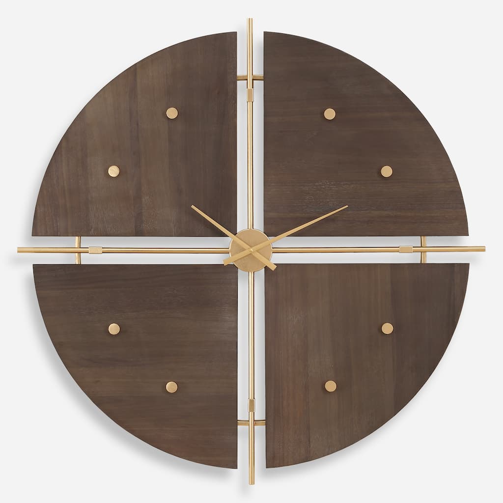 Uttermost Walnut Elegance Wall Clock - 38"H x 38"W x 2.75"D