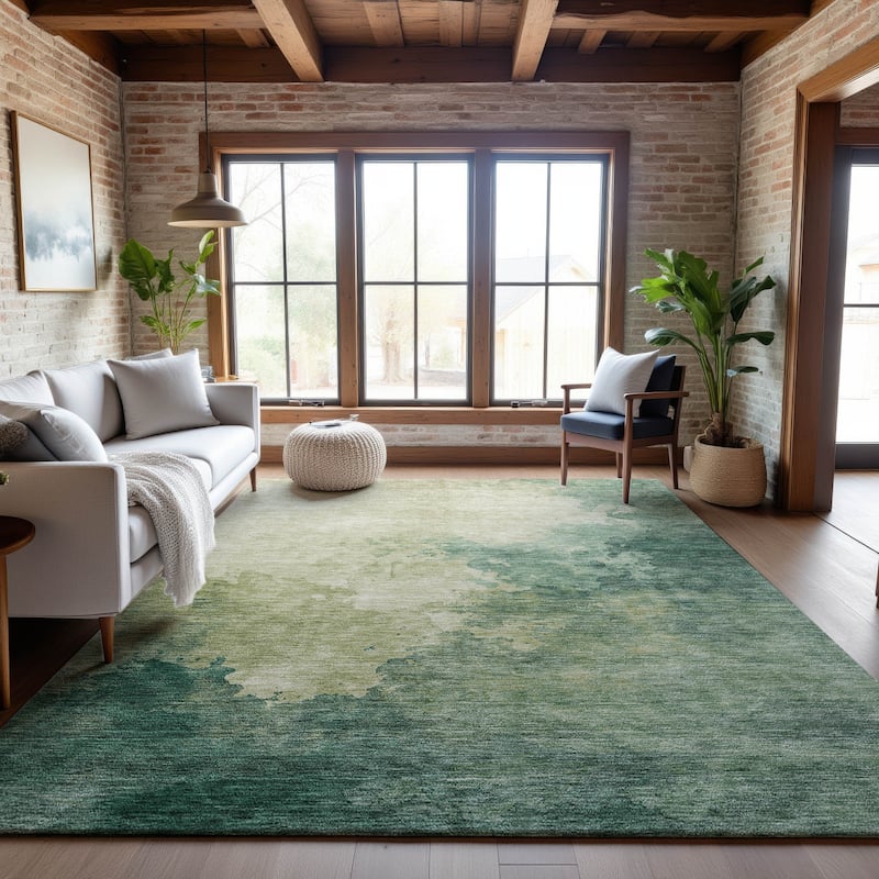 Premium Washable Super Soft Chic Modern Mayfield Rug - Green - 8' x 10'