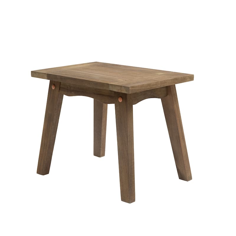 2 Set Acacia Wood Patio Club Chair with Cushion Outdoor Arm Chair - Side Table