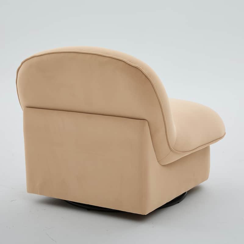 Pumpkin-Shaped Swivel Chair, 360-Degree Swivel Accent Chair for Living Room Bedroom Office