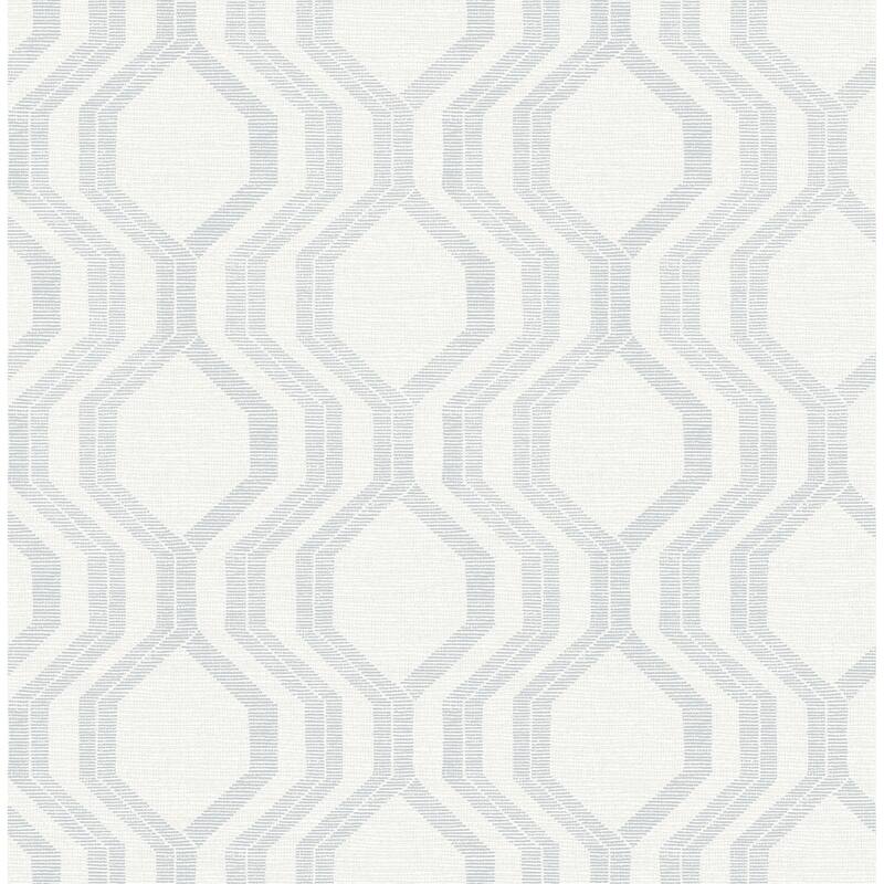 A-Street Prints Burton Silver Modern Ogee Wallpaper
