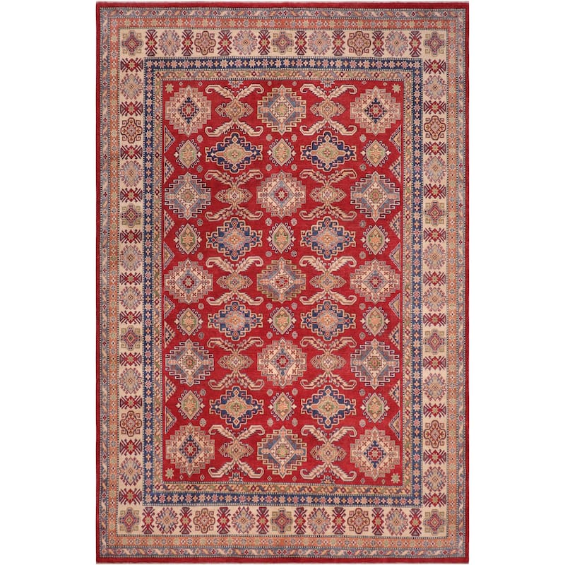Rustic Kazak Haylee Red/Beige Wool Rug - 9'0'' x 11'6''