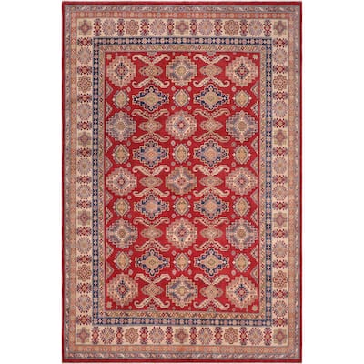 Rustic Kazak Haylee Red/Beige Wool Rug - 9'0'' x 11'6''