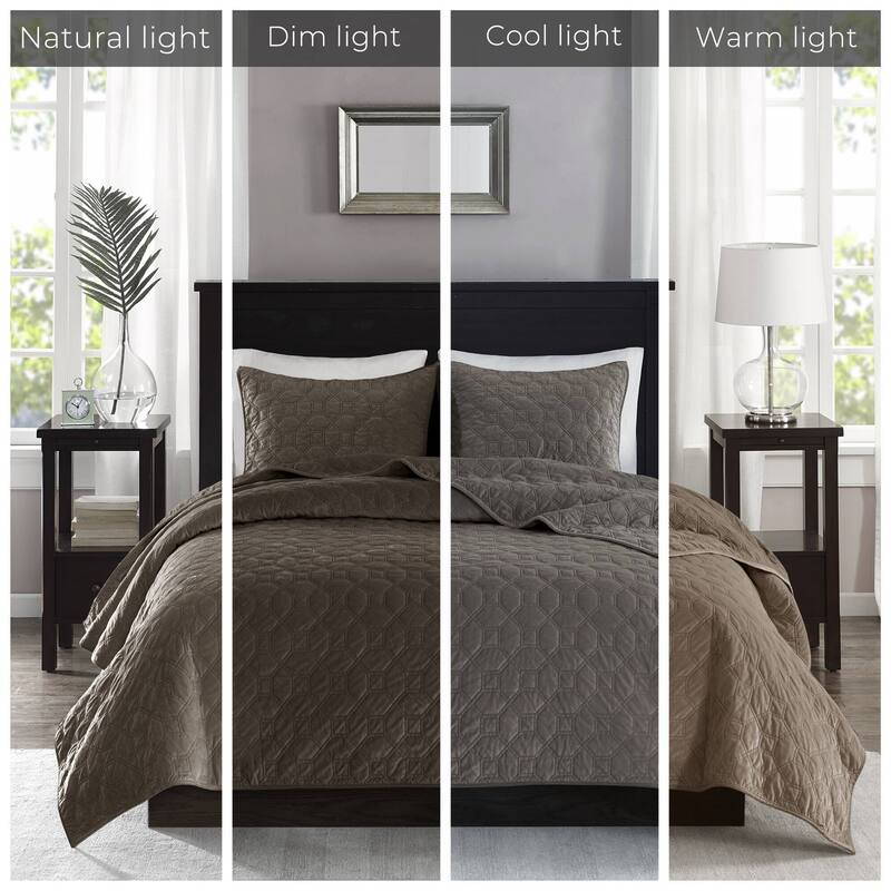 Madison Park Emery 3 Piece Velvet Quilt Set