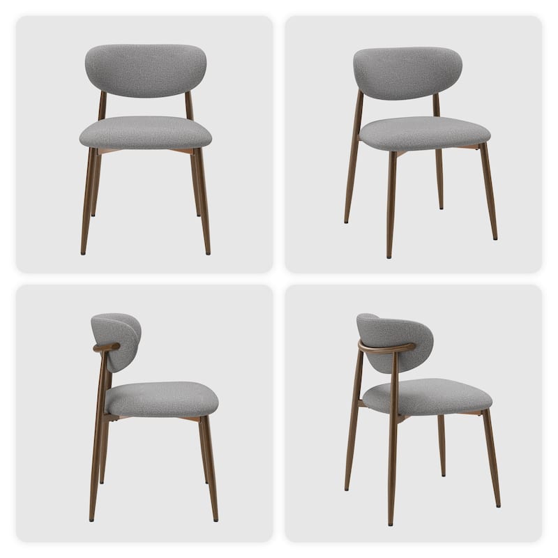 RENEWLINE Mid-Century Modern Tapered Dining Chairs with Upholstered Seat & Iron Frame