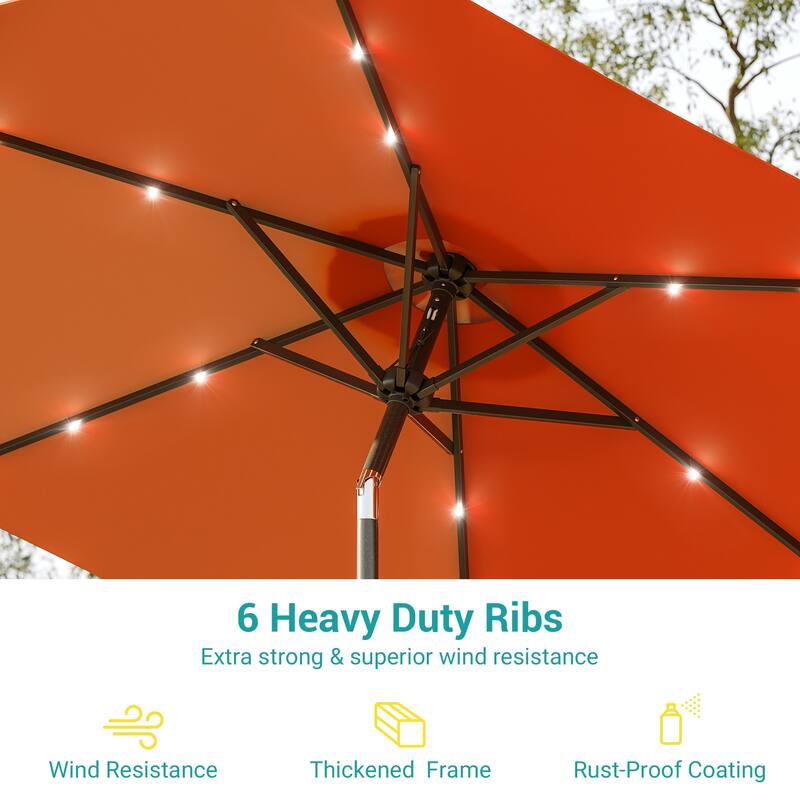 Bonosuki 7.5Ft LED Patio Market Umbrella Outdoor Table Umbrella