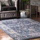 preview thumbnail 1 of 13, Nuloom Vintage Florid Emma Area Rug 5' x 8' - Blue