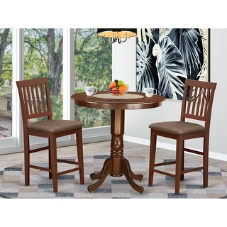 East West Furniture 3 Piece Counter Set- a Round Dining Table and 2 ...