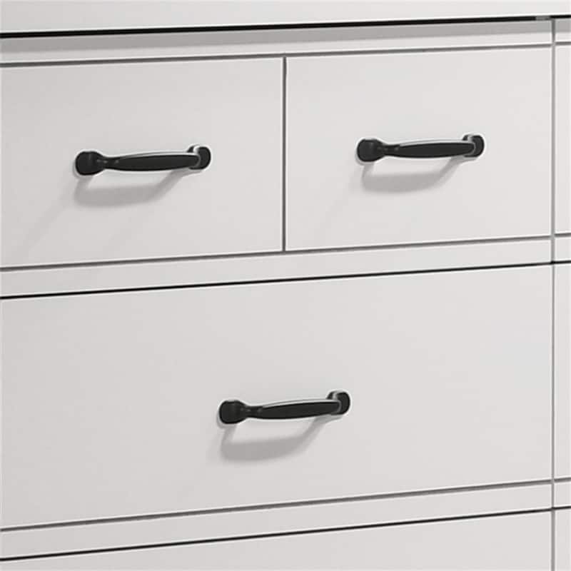 Bedroom Dresser with Drawers and Black Handles (Set of 3)