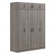 preview thumbnail 4 of 8, 4-Door Wardrobe with 1 Drawer and Top Cabinet