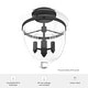 preview thumbnail 5 of 10, Hunter Belltown 3-Light Flush Mount Ceiling Light - Entry, Bedroom, Bath, Hallway - Transitional, Modern Farmhouse